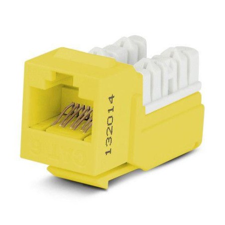 Вставка Keystone Jack RJ45 (8P8C) кат.6 110 IDC заделка с помощью NE-TOOL KJNE-8P8C-C6-90-YL желт. Hyperline 212413