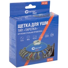 Щетка для УШМ М14 тип "Тарелка" крученая проволока 0.5мм 115мм Profi Cutop 82-529