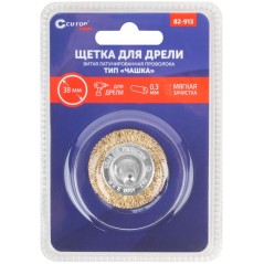 Щетка для дрели тип "Плоская" латун. витая проволока 0.3мм 38мм блист. Profi Cutop 82-913