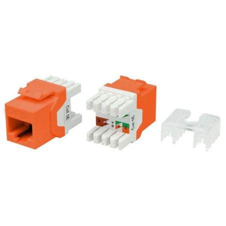 Вставка Keystone Jack RJ45 (8P8C) кат.5E 180град. KJ8-8P8C-C5e-180-OR оранж. Hyperline 432636