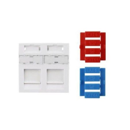 Вставка 45х45 (аналог Mosaic) для 2х модулей Keystone Jack со шторками SIP3-2K-M45-45 Hyperline 426177