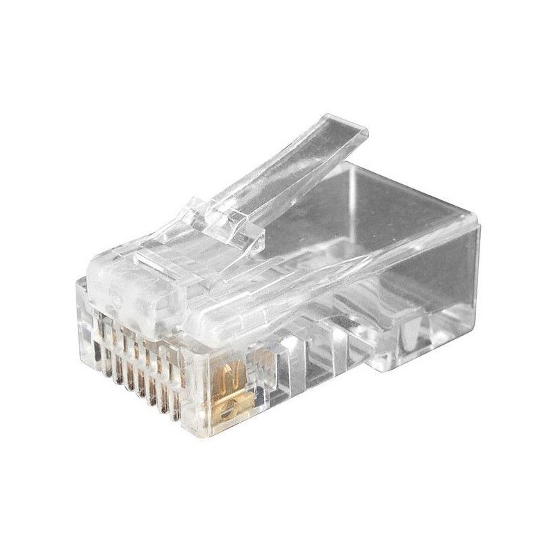 Разъем PLUG-8P8C-U-C6-100 RJ45 (8P8C) под витую пару кат.6 (50/50микродюйм) универс. (для ож и мж кабеля) (уп.100шт) Hyperline 4 Разъем PLUG-8P8C-U-C6-100 RJ45 (8P8C) под витую пару кат.6 (50/50микродюйм) универс. (для ож и мж кабеля) (уп.100шт) Hyperline 4
