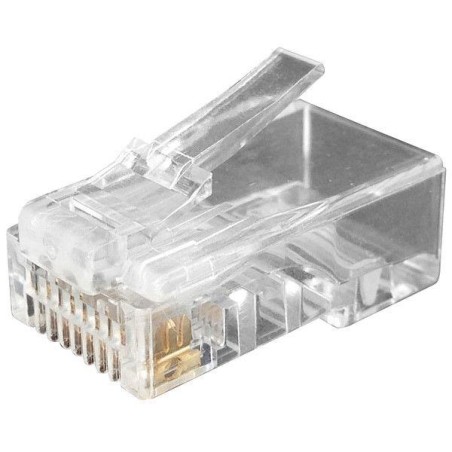 Разъем PLUG-8P8C-U-C6-100 RJ45 (8P8C) под витую пару кат.6 (50/50микродюйм) универс. (для ож и мж кабеля) (уп.100шт) Hyperline 4