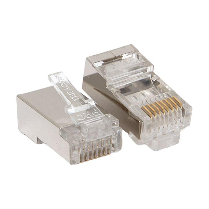 Коннектор RJ45 (8P8C) кат.6 экранир. 30мкд (уп.20шт) TERACOM PRO EKF TRP-PLUG-6FTP-20 Коннектор RJ45 (8P8C) кат.6 экранир. 30мкд (уп.20шт) TERACOM PRO EKF TRP-PLUG-6FTP-20