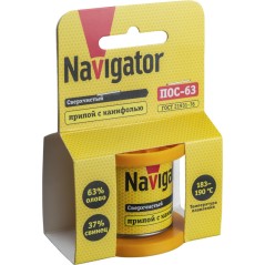 Припой 93 081 NEM-Pos02-63K-2-K50 (ПОС-63, катушка, 2мм, 50 г) Navigator 93081