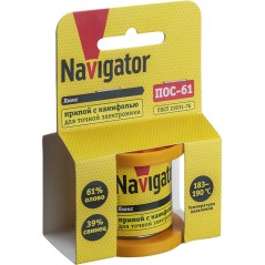 Припой 93 085 NEM-Pos02-61K-1-K200 (ПОС-61, катушка, 1мм, 200 г) Navigator 93085