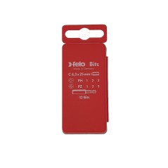Набор бит PH/PZ Industrial с держателем бит в кейсе 13 бит FELO 02291016