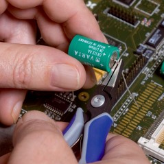 Плоскогубцы захватные прецизионные для электроники плоские широкие гладкие губки L-130мм 2-компонентные рукоятки Knipex KN-34121