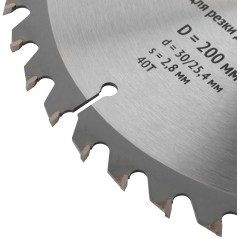Диск пильный для циркулярных пил по дереву 200х30/25.4х40T FIT 37746