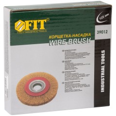 Корщетка-колесо стальная латунированная волнистая проволока 125мм FIT 39012