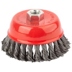 Корщетка-чашка гайка М14 стальная витая проволока 100мм FIT 39468