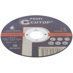 Диск отрезной по металлу и нержавеющей стали Profi Т41-115х1.2х22.2мм Cutop 39981т