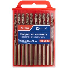 Набор сверл по металлу Profi 5.5х93мм с кобальтом 5проц. (уп.10шт) Cutop 48-55-10