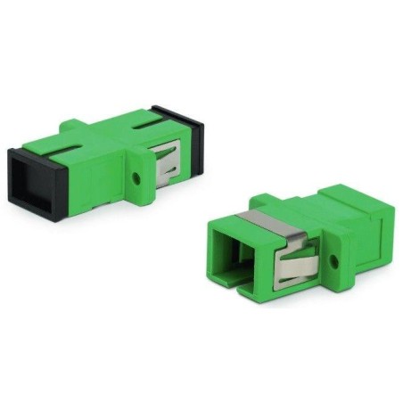 Адаптер проходной оптический FA-P11Z-SC/SC-N/BK-GN SC/APC-SC/APC SM simplex корпус пласт. зел., черн. колпачки Hyperline 242799