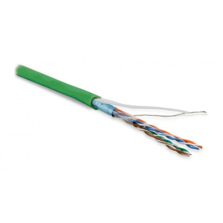 Кабель витая пара F/UTP кат.5E 4 пары 26 AWG МЖ patch экран-фольга LSZH нг(С)-HF FUTP4-C5E-P26-IN-LSZH-GN-100 зел. (уп.100м) Hyp