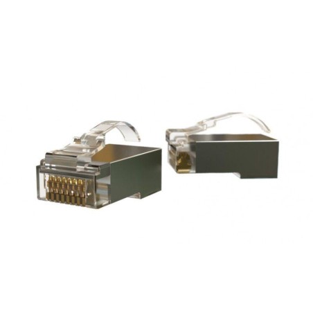 Разъем легкой оконцовки RJ-45 (8P8C) под витую пару язычек Arch кат. 6 (50микродюймов) экранир. универсал. (для ож и мж кабеля) 