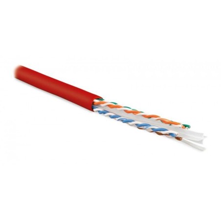 Кабель витая пара U/UTP кат.6 4 пары 23 AWG ОЖ solid с разделит. LSZH нг(С)-HF UUTP4-C6-S23-IN-LSZH-RD-305 красн. (уп.305м) Hype