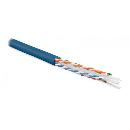 Кабель витая пара U/UTP кат.6 4 пары 23 AWG ОЖ solid с разделит. LSZH нг(С)-HF UUTP4-C6-S23-IN-LSZH-BL-100 син. (уп.100м) Hyperl