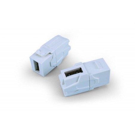 Вставка KJ1-USB-VA2-WH формата Keystone Jack с прох. адапт. USB 2.0 (Type A) 90 градусов ROHS бел. Hyperline 247403