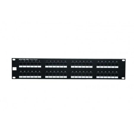 Патч-панель 19дюйм моноблочная кат.6 UTP 2U 48 портов черн. Eurolan 27B-U6-48BL