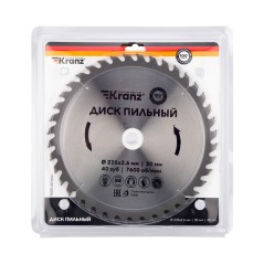 Диск пильный 235мм х40зуб х30мм Kranz KR-92-0124