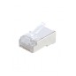 Разъем PLUG-8P8C-U-C6-SH-100 (8P8C) под витую пару кат. 6 (50/50микродюйм) экранир. универс. (для ож и мж кабеля) (уп.100шт) Hyp Разъем PLUG-8P8C-U-C6-SH-100 (8P8C) под витую пару кат. 6 (50/50микродюйм) экранир. универс. (для ож и мж кабеля) (уп.100шт) Hyp