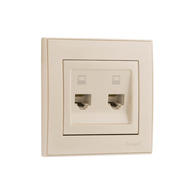 Розетка компьютерная 2-м СП Rain RJ45 жемчуж./бел. перламутр. LEZARD 703-3030-141 Розетка компьютерная 2-м СП Rain RJ45 жемчуж./бел. перламутр. LEZARD 703-3030-141