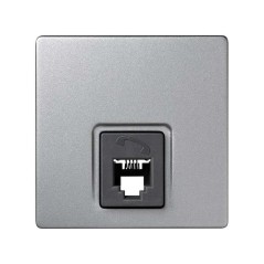 Розетка телефонная ОП Simon73 Loft RJ11 алюм. Simon 73480-63