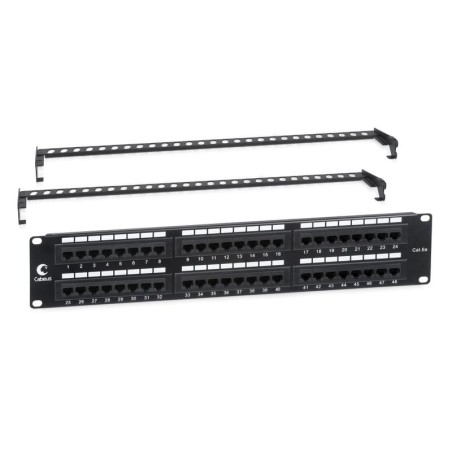 Патч-панель 19дюйм 2U 48 портов RJ45 кат.6A Dual IDC с задн. кабельн. организатором Cabeus 7652c