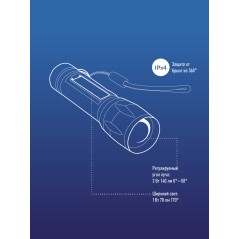 Фонарь аккумуляторный XPE 3Вт + COB 3Вт литиевый аккум. 600мА.ч Micro USB шнур КОСМОС KocAc1011Lith