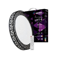 Светильник светодиодный PREMIUM Loft-B 120Вт 230В 3000-6500К 9600лм IP40 490х100мм настенно-потолоч. управляемый с пультом ДУ КО