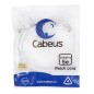 Патч-корд кат.5E U/UTP неэкранир. 2хRJ45/8p8c PC-UTP-RJ45-Cat.5e-0.5m-WH-LSZH LSZH 0.5м бел. Cabeus 9488c