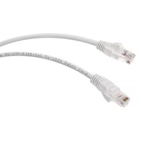 Патч-корд кат.5E U/UTP неэкранир. 2хRJ45/8p8c LSZH PC-UTP-RJ45-Cat.5e-1m-WH-LSZH 1м бел. Cabeus 9489c