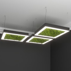 Светильник светодиодный RVE-LBX-MOSS-HOLE-BOX-800-P 81Вт 4000К 800х800х100мм подвесной шир. рассеив.-80мм бел. RVElektro RVE0000