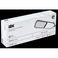 Светильник светодиодный ДКУ 1004-100Ш 3000К IP65 сер. IEK LDKU1-1004-100-3000-K03