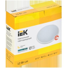 Светильник светодиодный ДПБ 3001 12Вт IP54 4000K круг бел. IEK LDPB0-3001-12-4000-K01