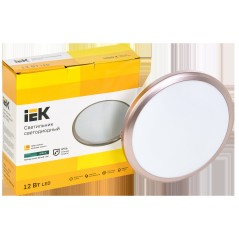 Светильник светодиодный ДПБ 3201 12Вт IP54 4000K круг роз. золото IEK LDPB0-3201-12-4000-K01