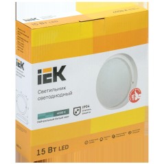 Светильник светодиодный ДПО 4003 15Вт 4000К IP54 круг бел. IEK LDPO0-4003-15-4000-K01