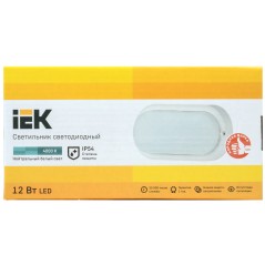 Светильник светодиодный ДПО 4012 12Вт 4000К IP54 овал бел. IEK LDPO0-4012-12-4000-K01