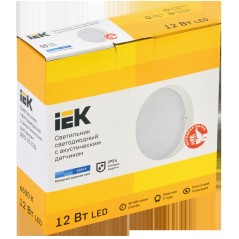 Светильник светодиодный ДПО 2012Д 12Вт 6500К IP54 круг с АД бел. IEK LDPO3-2012D-12-6500-K01