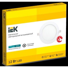 Светильник светодиодный ДВО 1605 12Вт 4000К IP20 встраив. круг бел. IEK LDVO0-1605-1-12-K02