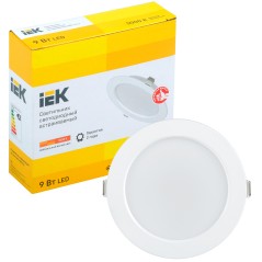 Светильник светодиодный ДВО 1612 9Вт 3000К IP20 встраив. круг бел. IEK LDVO0-1612-09-3000-K01