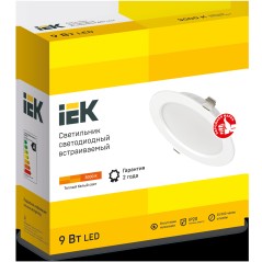 Светильник светодиодный ДВО 1612 9Вт 3000К IP20 встраив. круг бел. IEK LDVO0-1612-09-3000-K01