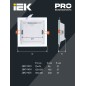 Светильник светодиодный ДВО 1625 18Вт 4000К IP20 встраив. со стекл. квадр. IEK LDVO0-1625-18-4000-K01