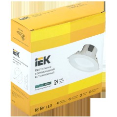 Светильник светодиодный ДВО 1703 18Вт 4000К IP40 встраив. круг бел. IEK LDVO0-1703-18-4000-K01