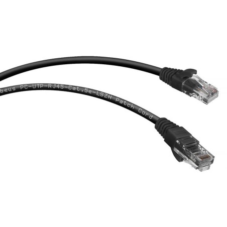 Патч-корд кат.5E U/UTP неэкранир. 2хRJ45/8p8c LSZH PC-UTP-RJ45-Cat.5e-0.3m-BK-LSZH 0.3м черн. Cabeus 9535c