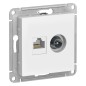 Розетка компьютерная + телевизионная 2-м AtlasDesign RJ45 кат.5E лотос SE ATN001389 Розетка компьютерная + телевизионная 2-м AtlasDesign RJ45 кат.5E лотос SE ATN001389