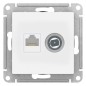 Розетка компьютерная + телевизионная 2-м AtlasDesign RJ45 кат.5E лотос SE ATN001389 Розетка компьютерная + телевизионная 2-м AtlasDesign RJ45 кат.5E лотос SE ATN001389