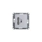 Розетка USB 2-м СП Glossa тип A+A 5В/2.1А 2х5В/1.05А механизм бел. SE GSL000133