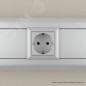 Розетка 1-м 2мод. Avanti "Закаленная сталь" 16А 2P+E защ. шторки сер. DKC 4404002